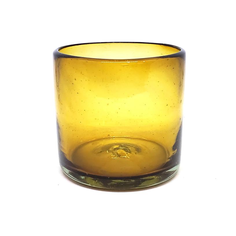 VIDRIO SOPLADO al Mayoreo /  12 oz Large DOF Glasses (set of 6) / Each 12 oz. Large Double Old Fashioned Glass is made by hand from amber glass. No two glasses are the same, making these glasses the perfect mismatching set.